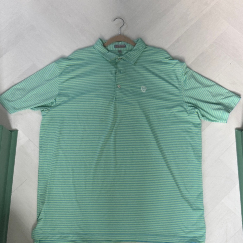 Green Striped Men's Polo Shirt